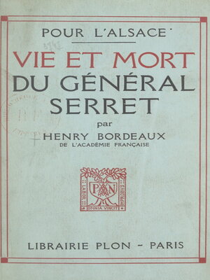 cover image of Pour l'Alsace, vie et mort du général Serret